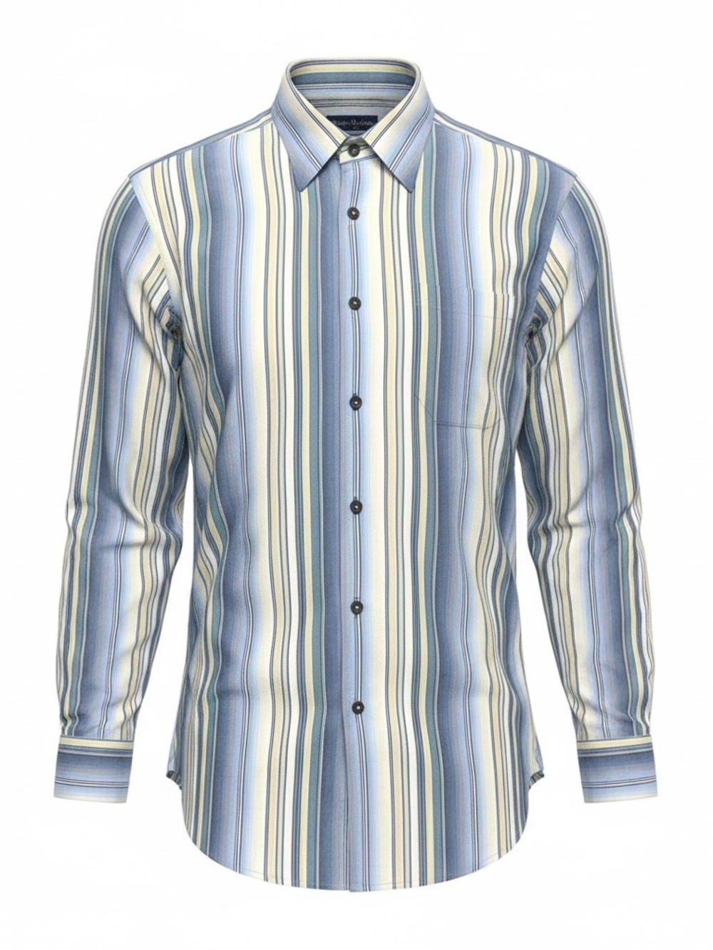Tommy Bahama Mens M Blue Stripe Silk Modal Button Front Dress Casual Shirt